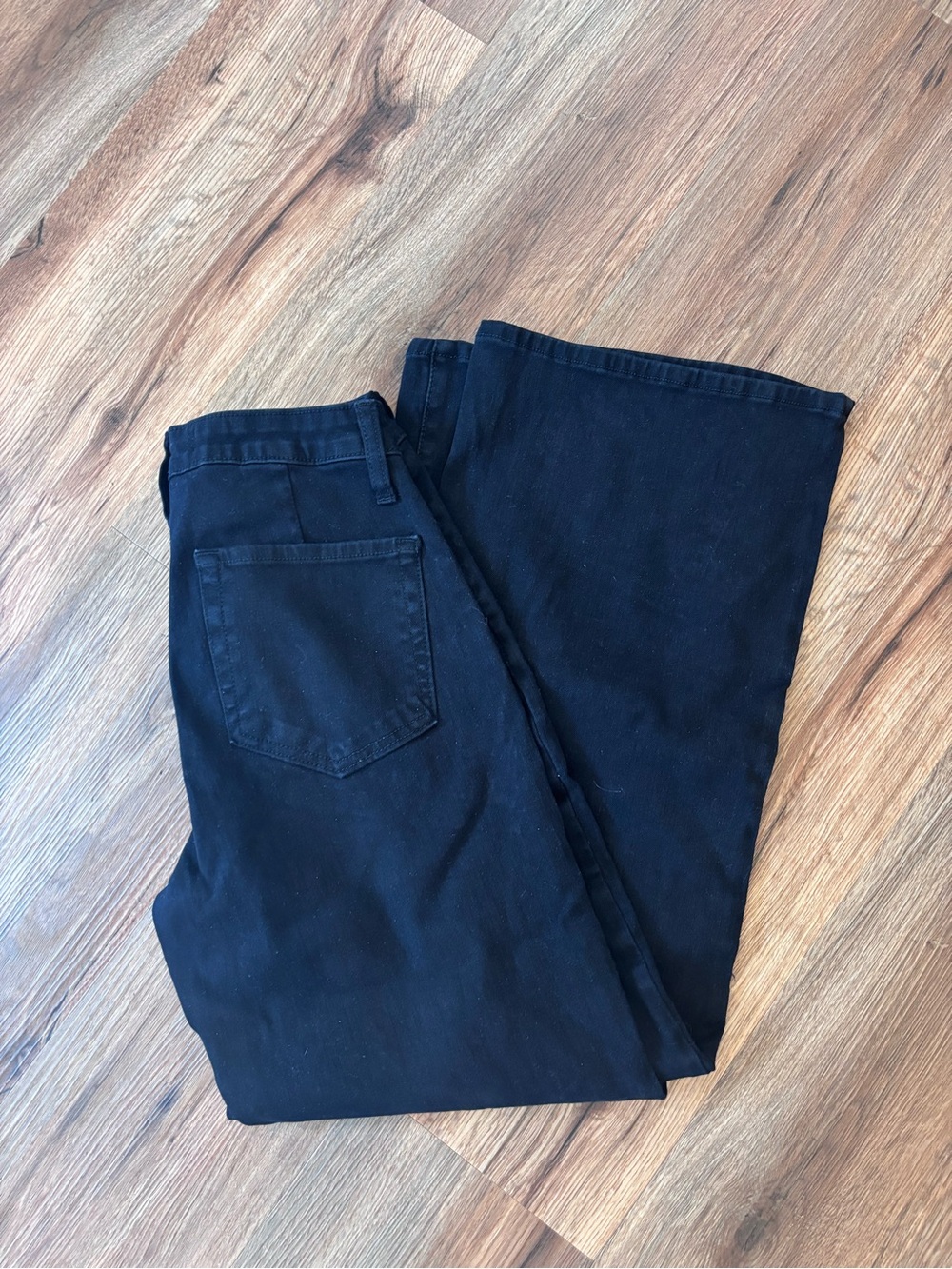Black Denim Wide Leg Pant
